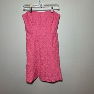 Lilly Pulitzer Hotty Pink Vintage Daisy Embroider #26986 Sz 4